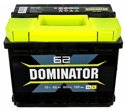 Аккумуляторная батарея DOMINATOR 6СТ62 обратная