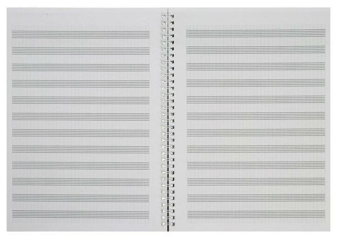 Тетрадь для нот А4, 50 листов, на гребне, обложка мелованный картон, глянцевая ламинация, вертикальная, блок 70 г/м2, микс