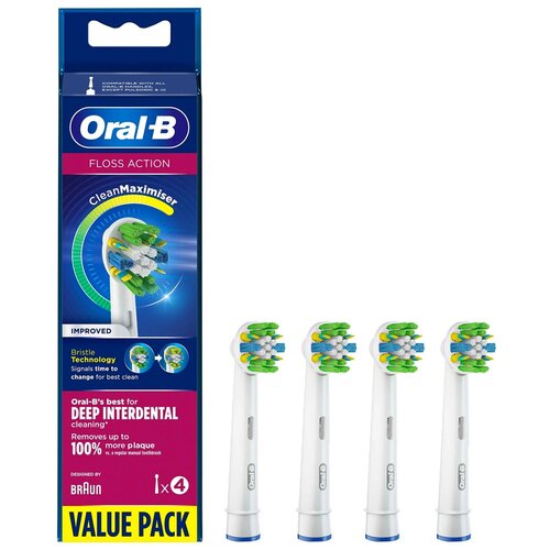 Насадки Braun Oral-B Floss Action (4 шт) универсальные насадки для зубных щеток orl b braun blak