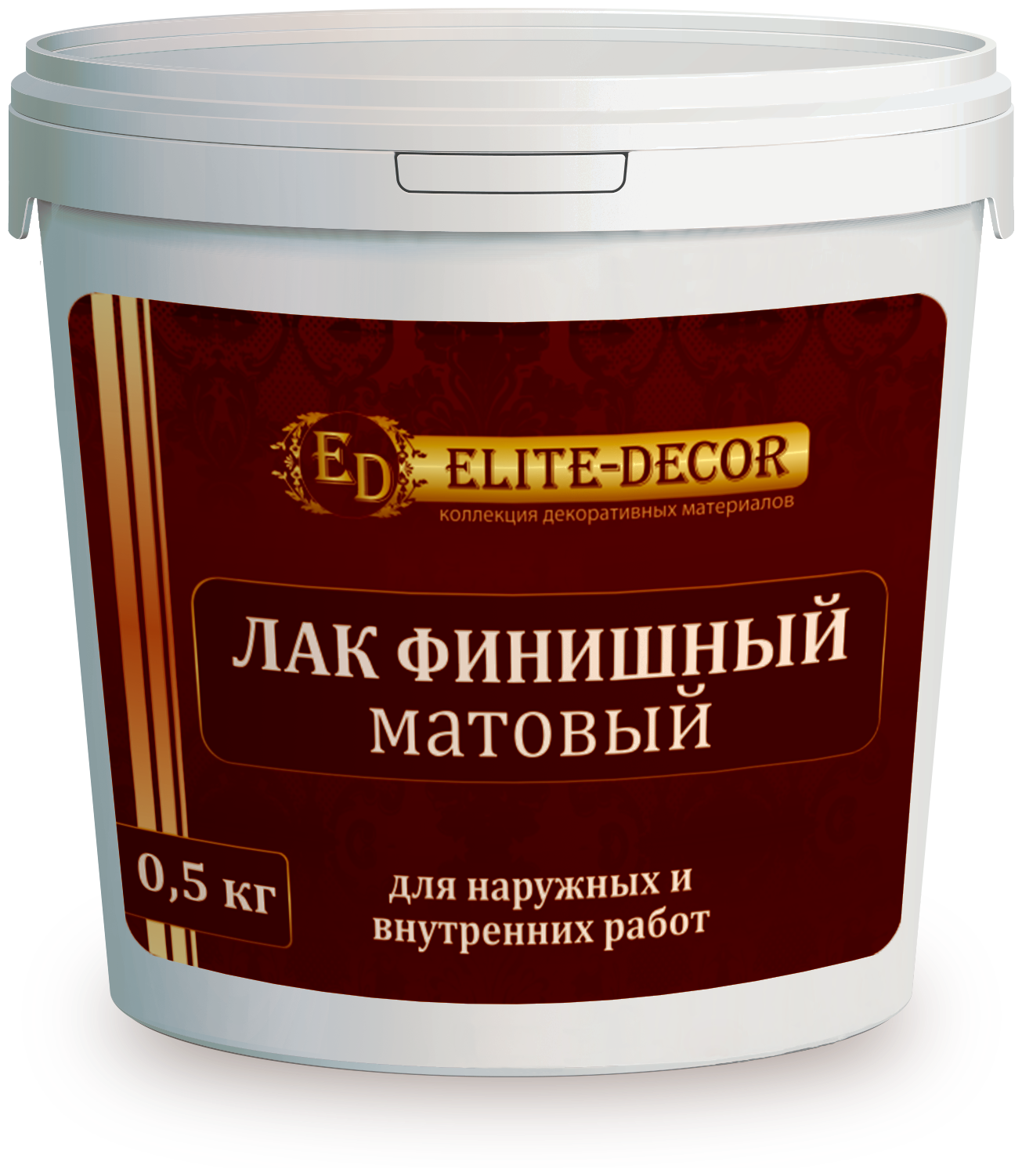 Лак матовый прозрачный для декоративной штукатурки ( 0,5кг) 31556 ТМ "ELITE-DECOR"