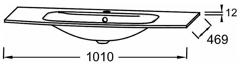 Мебельная раковина Jacob Delafon Nona 101х46,9см, арт. EB1885RU-DE4, серый матовый, стекло - фотография № 6