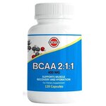 Аминокислоты BCAA 2:1:1,120 капсул, 400 мг, повышение работоспособности. Лейцин, изолейцин и валин - изображение