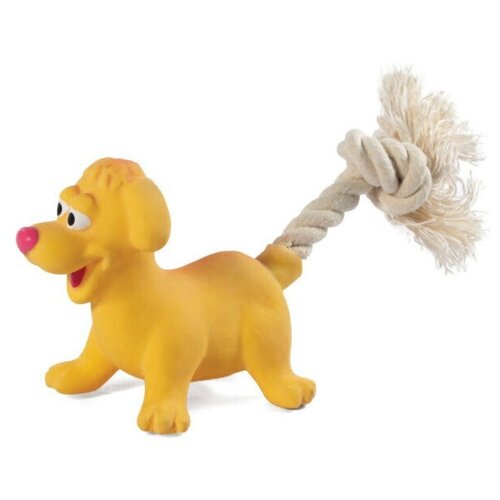 Triol Игрушка MINI DOGS для собак мелких пород из латекса Собачка с веревкой, 85/180мм, 4 шт.
