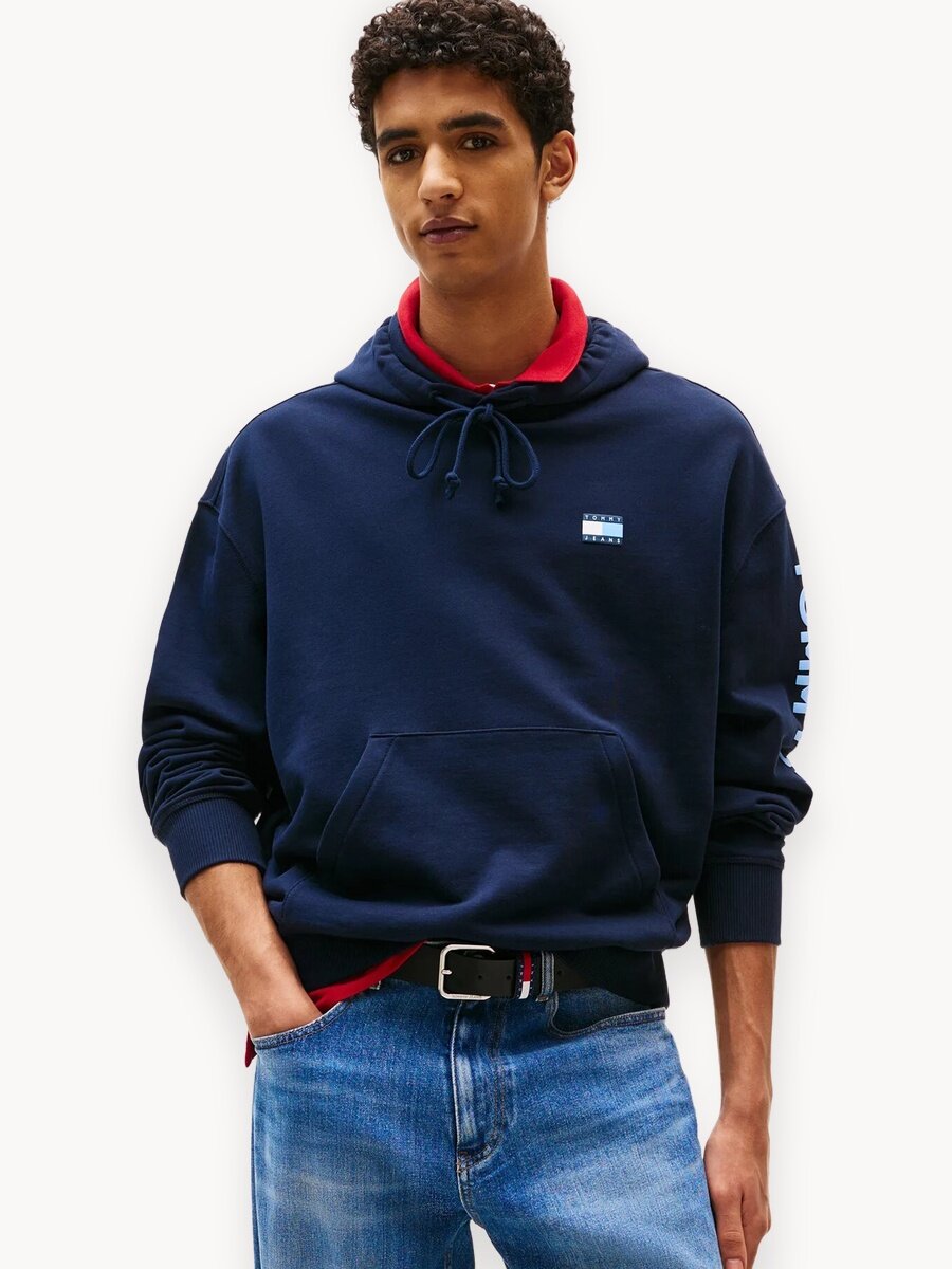 Худи Tommy Jeans, размер L, , темно-синий