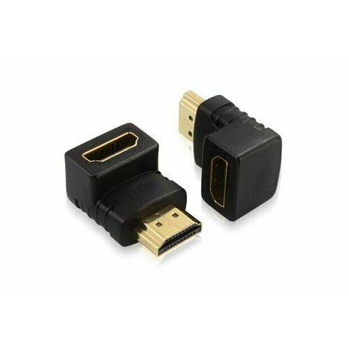 Переходник угловой HDMI GCR верхний угол для телевизоров, ноутбуков и камер черный