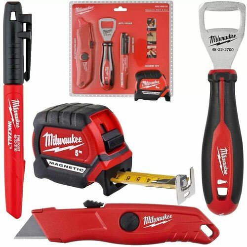 нож электрика milwaukee 4932464829 Промонабор Milwaukee маркер, рулетка, нож, открывалка