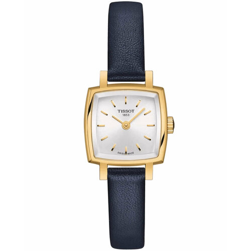 фото Наручные часы tissot женские швейцарские часы tissot lovely square t0581093603103, золотой, синий