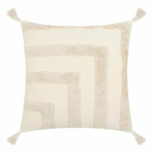 Наволочка декоративная Бохо 45х45 см цвет молочный 100 хлопок 2300₽