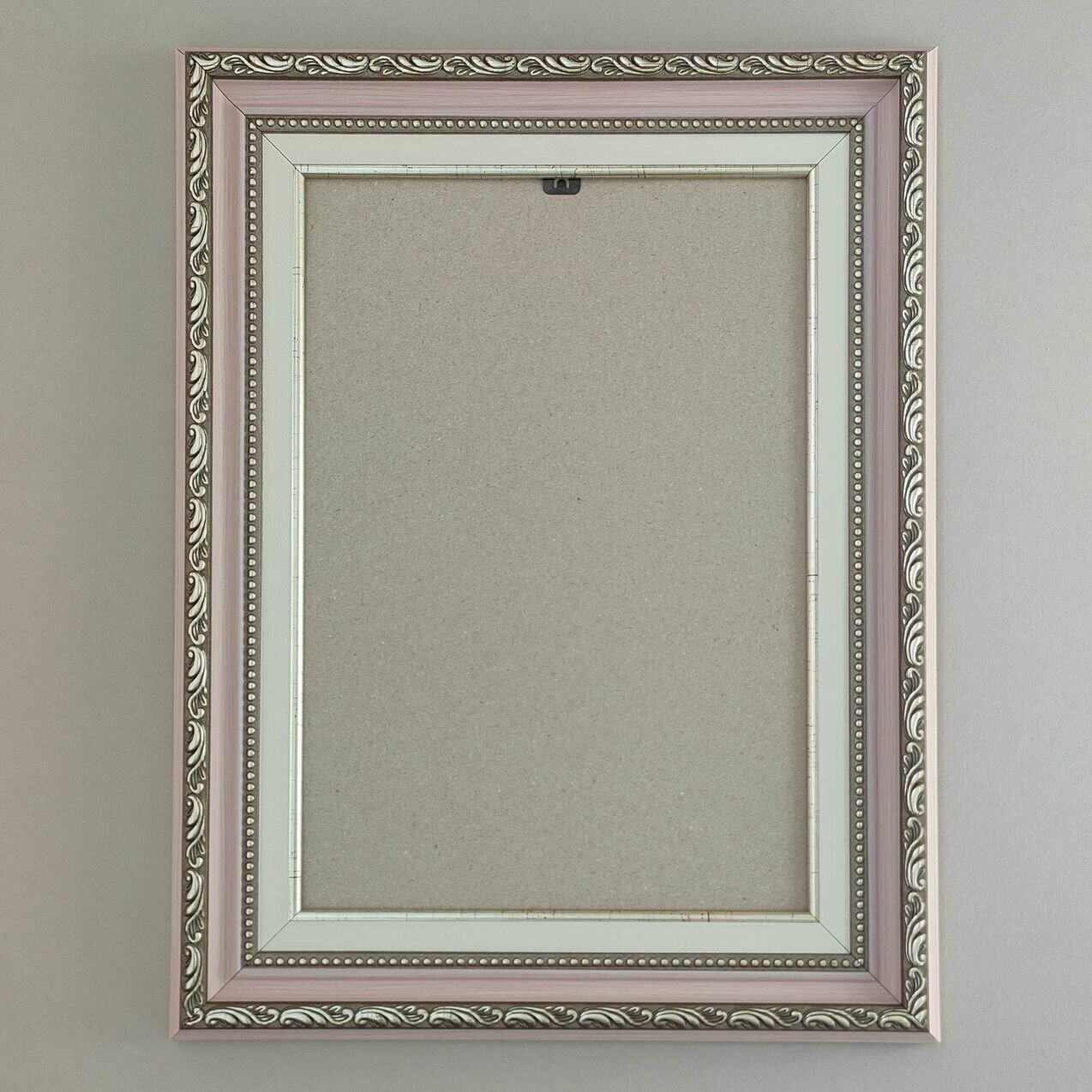 Багетная рама 30x40 см (BR51.65), со стеклом и задником, пластик, цвет: розовый, с эффектом паспарту
