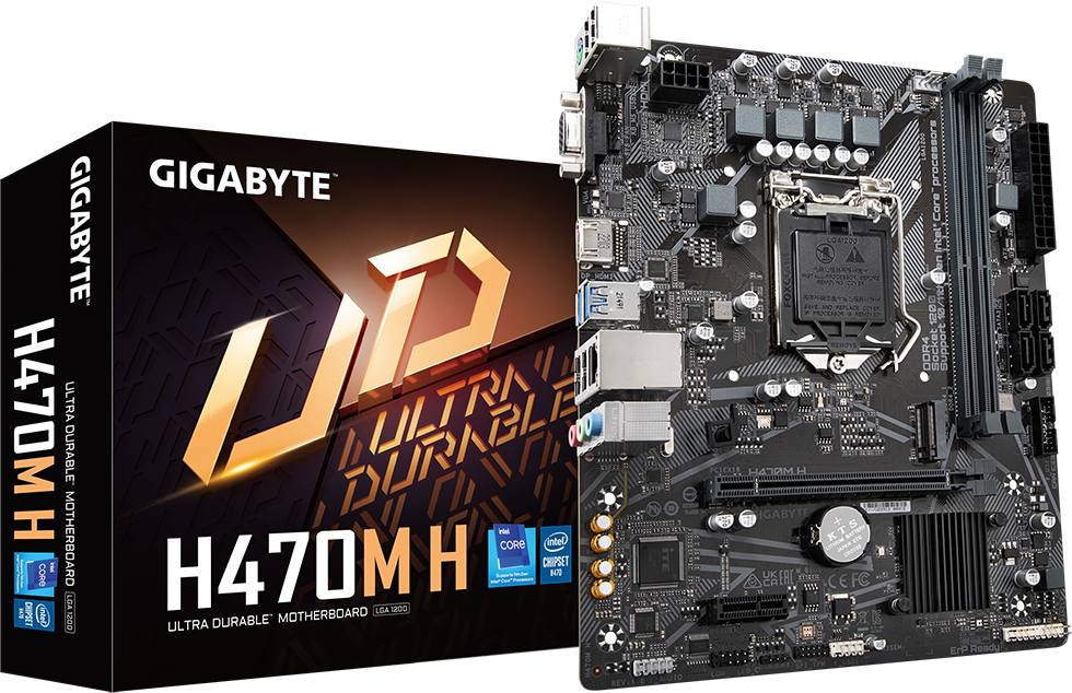 Материнская плата GIGABYTE H470M H, LGA1200, H470, 2*DDR4, D-Sub+HDMI, 4 SATA 6 Гб/с, M2, Audio, Gb LAN, USB 3.2, USB 2.0, COM*1 port, mATX (H470M H) - фото №10