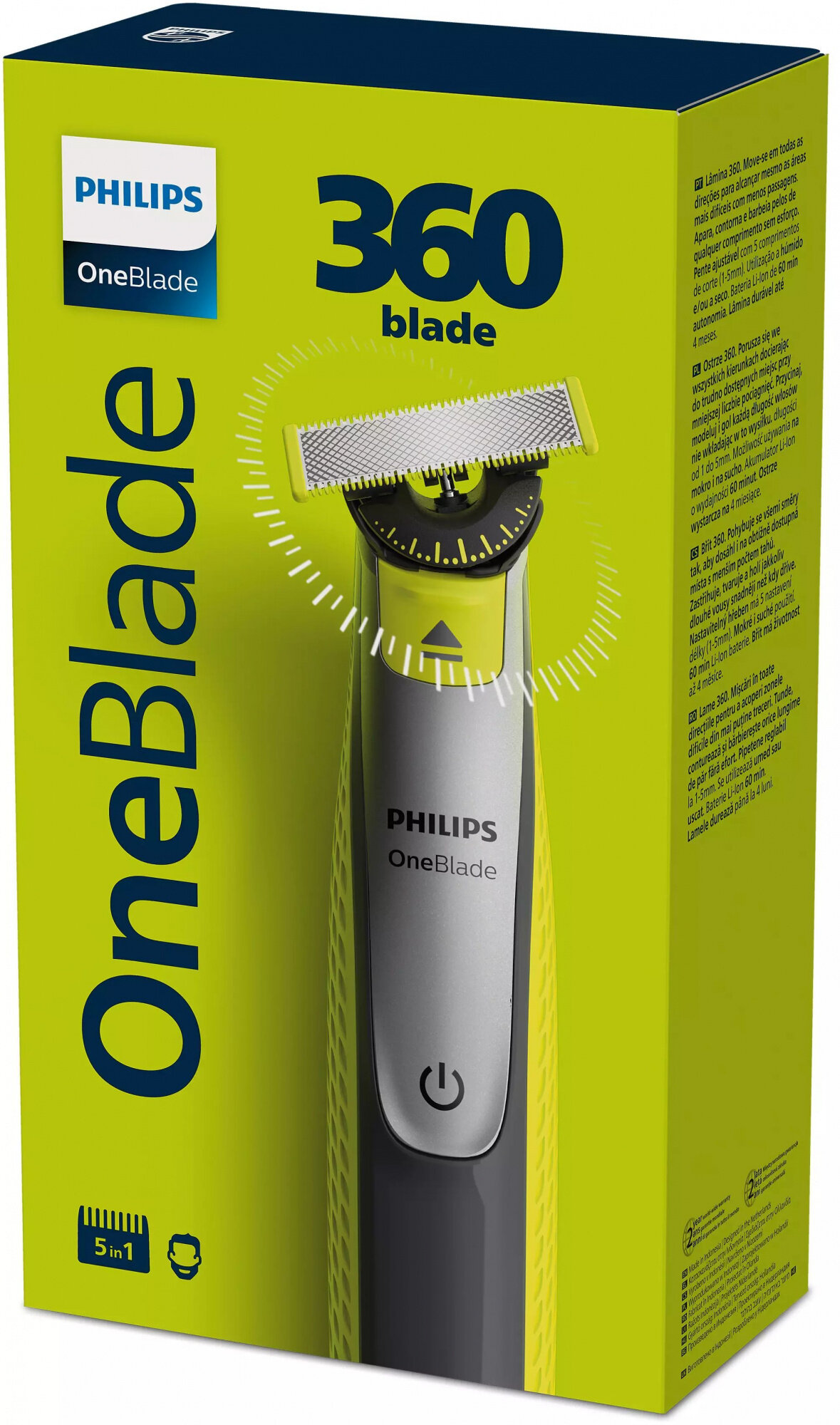 Триммер Philips OneBlade QP2730/20, черный/лайм - фотография № 7