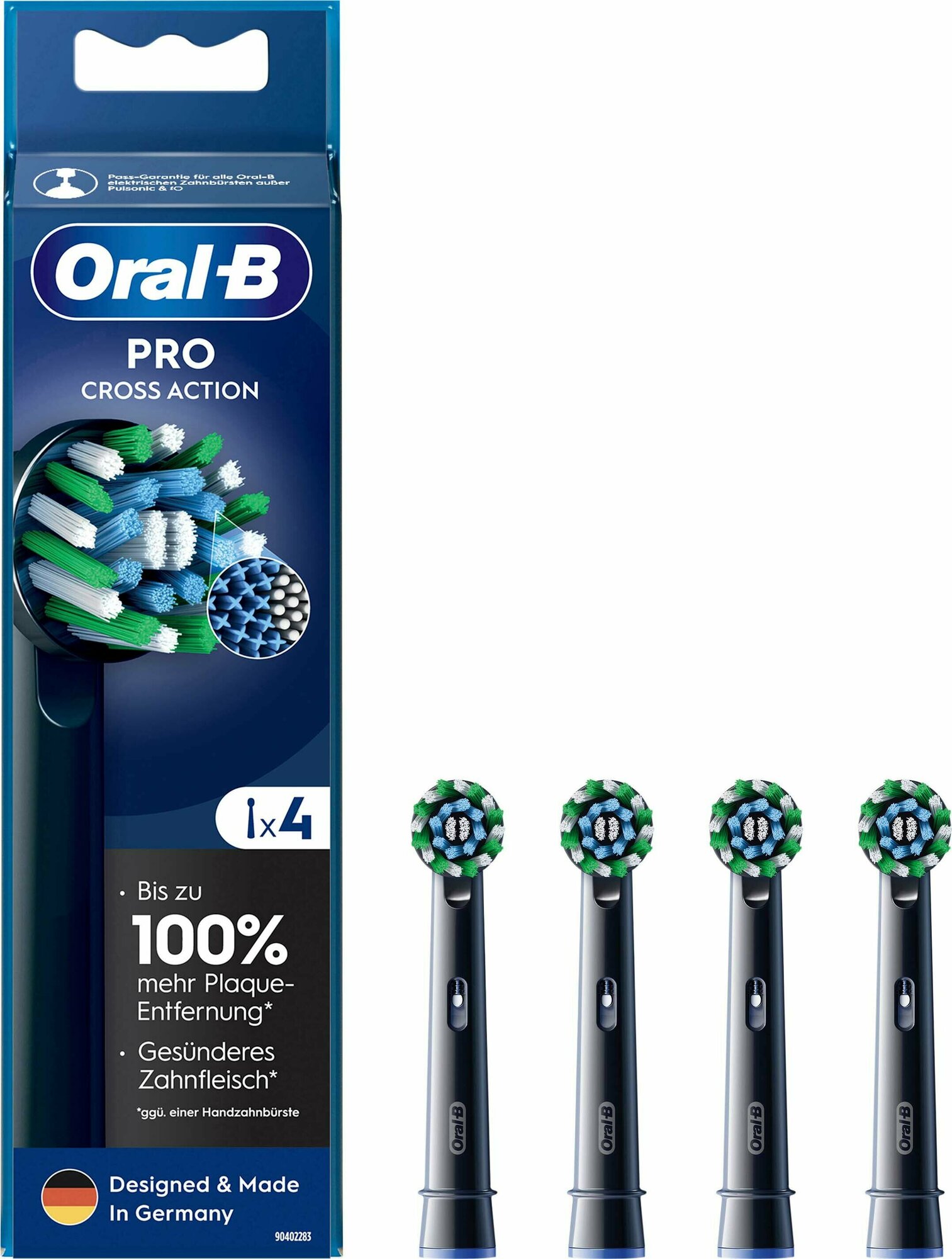 Насадки для зубной щетки Oral-B Pro CrossAction, черные, 4 шт.