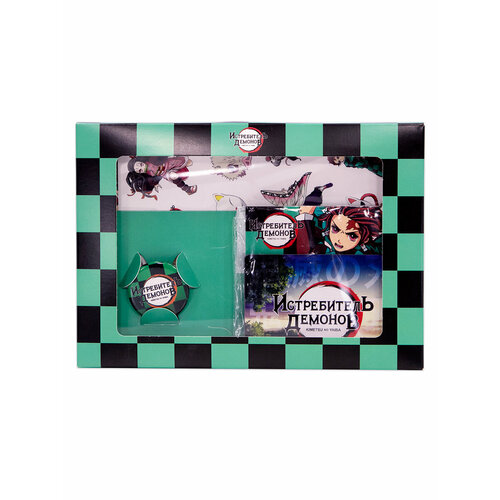 Набор Истребитель демонов №1 Набор Магнитов, Значок, Набор Наклеек зеленый, разноцветный