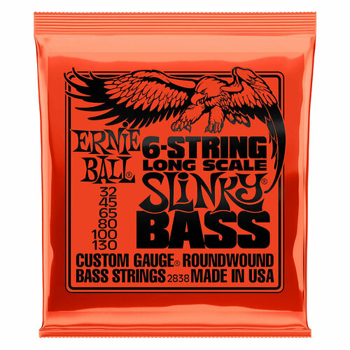 Ernie Ball 32-130 Super Long Scale Slinky 2838 ernie ball 2856 струны для бас гитары regular slinky nckl wnd medium scale 45 105