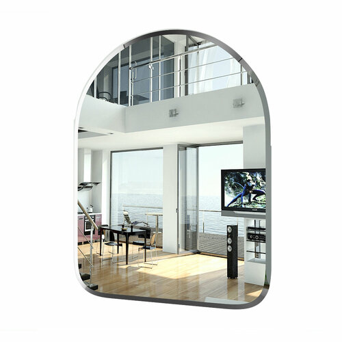 Зеркало 033Ф, ШхВ 60х79 см, зеркало с полным фацетом, толщина зеркала 4 мм.