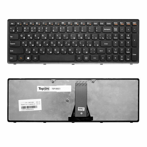 Клавиатура для ноутбука Lenovo IdeaPad Flex 15, G500S, G505, S500, S510, Z510 Series. Плоский Enter. Черная, с черной рамкой. NSK-BMASU. клавиатура для ноутбука lenovo g500s c подсветкой серая рамка p n t6e1 25211080 25211050