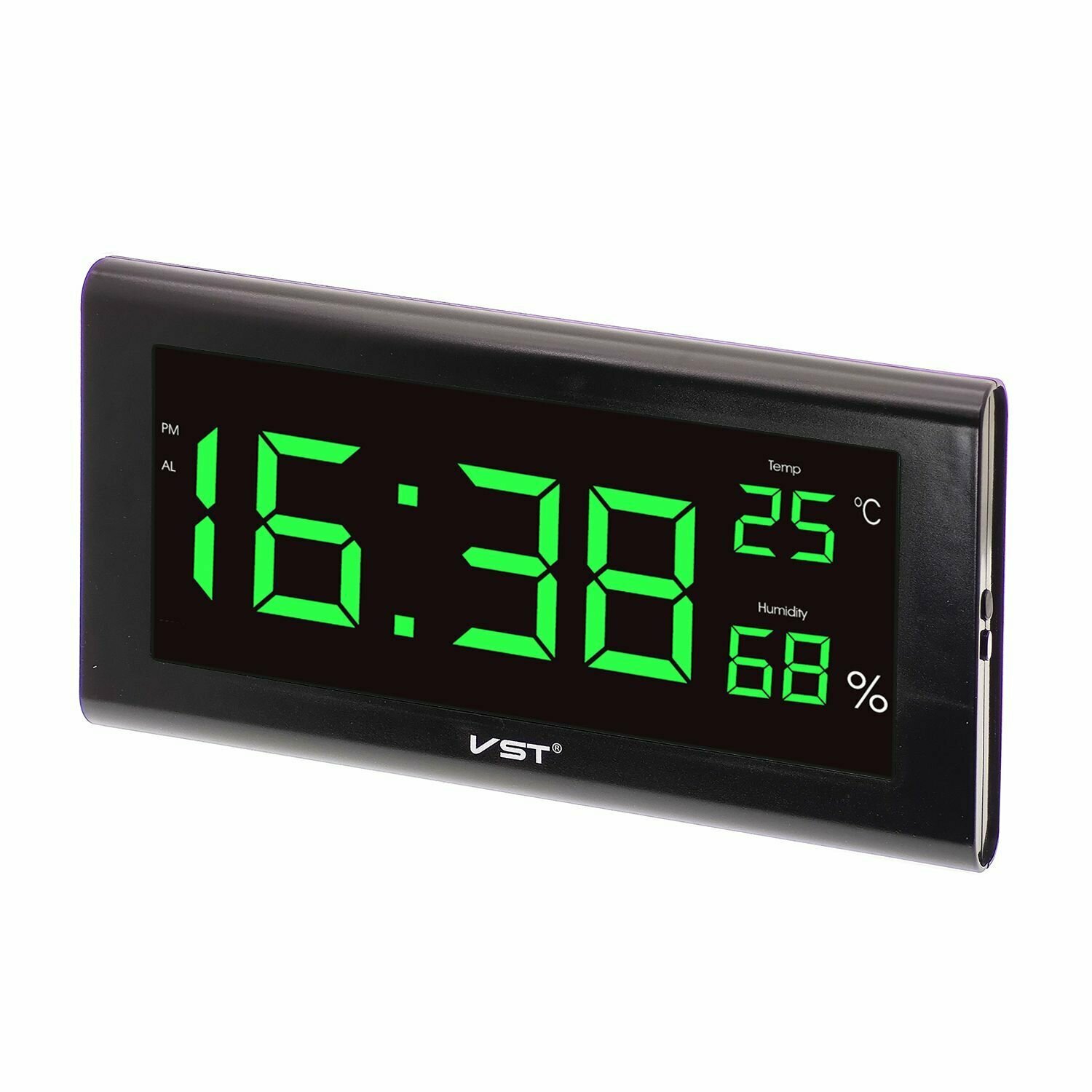 Часы настенные (температура, влажность) VST 795S-4 Зеленые