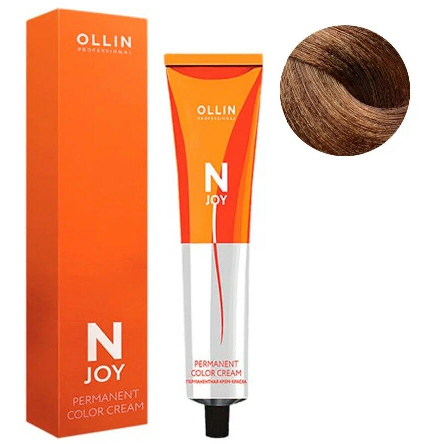 OLLIN Professional Стойкая крем-краска для волос N-Joy Color Cream, 6/35 темно-русый золотисто-махагоновый, 100 мл