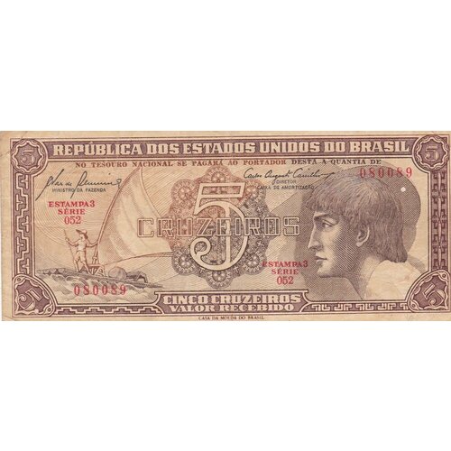Бразилия 5 крузейро 1961-1962 гг. (4) бразилия 10 крузейро 1962 г