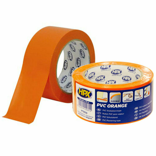 Малярная лента ПВХ HPX PT5033 оранжевая, PT 50мм х 33м