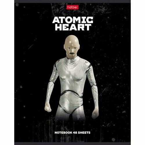 Тетрадь 48 листов в клетку Atomic Heart, обложка мелованный картон, скругленные углы, блок 65 г/м2, 5В, микс тетрадь 12 листов в клетку слоник и мышонок обложка мелованный картон скругленные углы блок 65 г м2 5в микс 10 шт