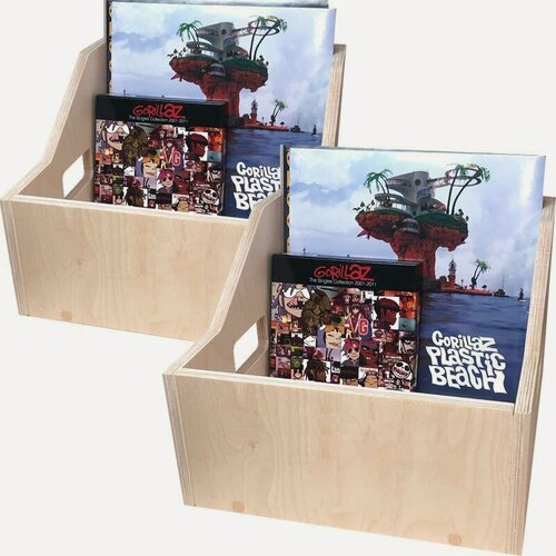 Изображение товара Ящик (2 шт.) для хранения до 100 виниловых пластинок без покраски (арт. 2BOX100)