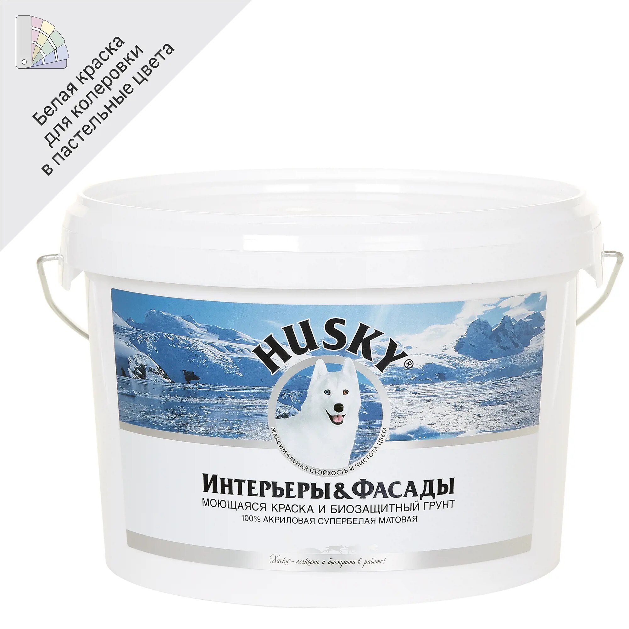 фото Краска-грунт Husky 3-в-1 для фасадов и интерьеров цвет белый 2.5 л