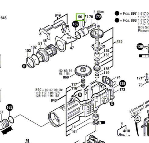 Поршень ударный GBH 11 DE BOSCH 1618700066