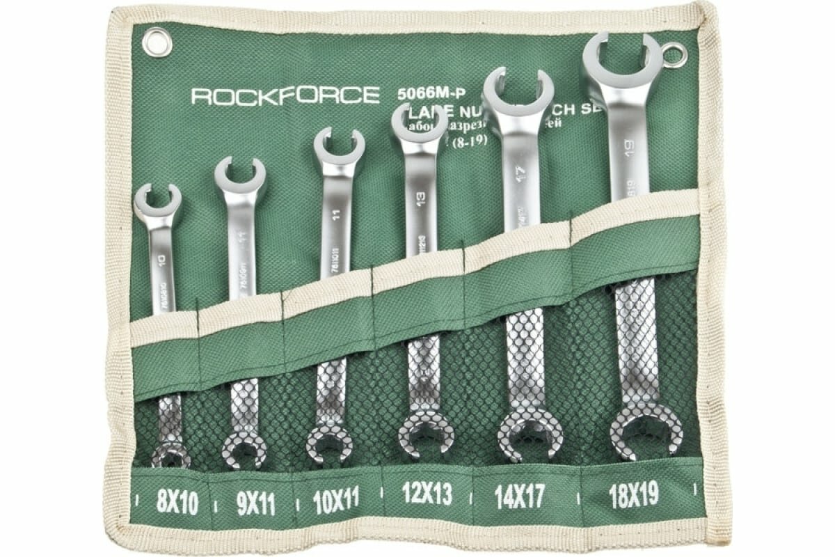 ROCKFORCE Набор ключей разрезных 6 предметов на полотне RF-5066M-P