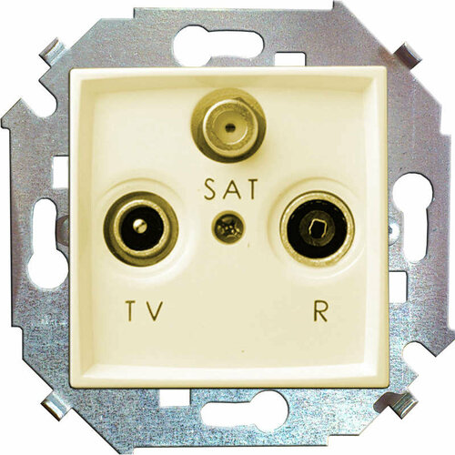 Механизм розетки R-TV-SAT 1-м СП 15 бел. 1591466-030, SIMON 1591466030 (1 шт.) механизм розетки tv 1 м сп sedna проходная бел sche