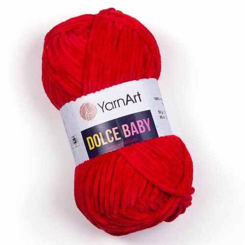 Пряжа Dolce Baby (YarnArt), алый - 748, 100% микрополиэстер, 5 мотков, 50 г, 85 м.