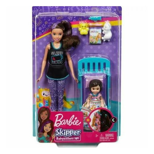 Игровой набор Mattel Barbie Няня Скиппер с аксессуарами №3 кукла mattel barbie скиппер брюнетка в шортах с питомцем и аксессуарами grt88