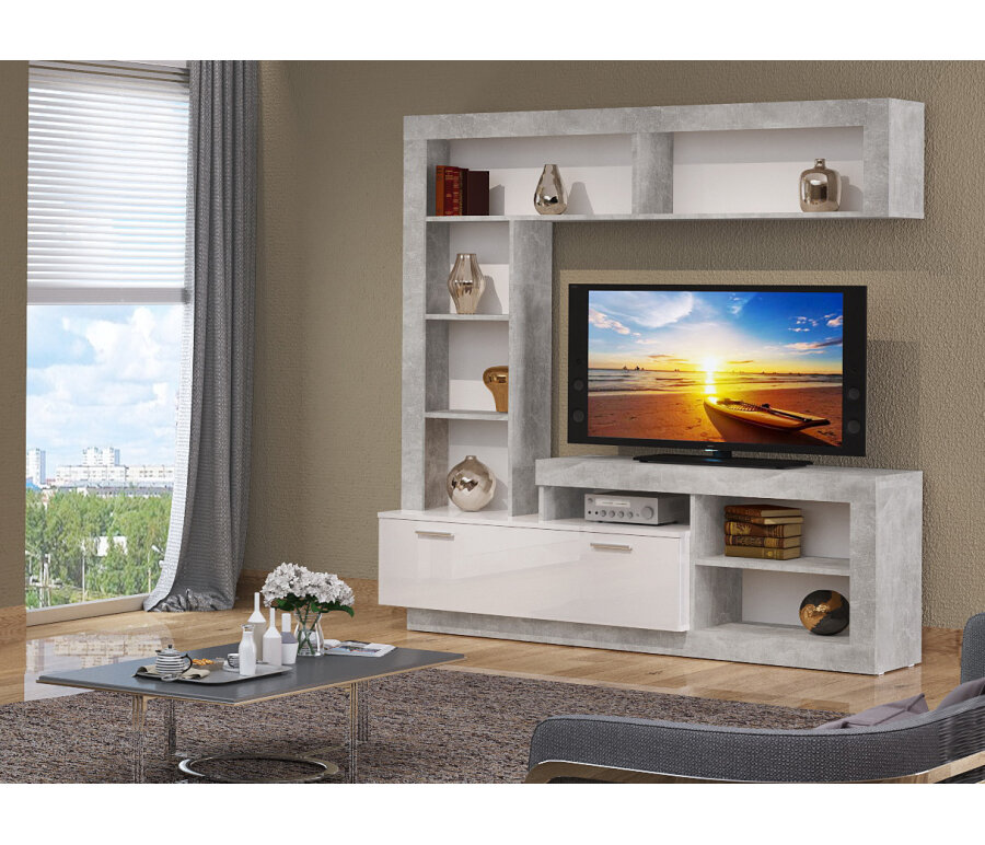 фото Готовая гостиная Woodville Монтана Мини atelier / белый глянец