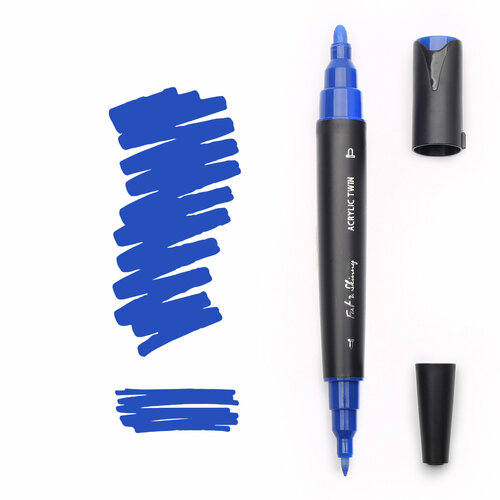 Акриловый двухсторонний маркер Fat&Skinny цвет PRUSSIAN BLUE темно-синий