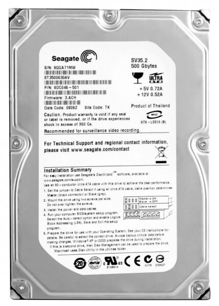 Жесткий диск Seagate 9DC046 500Gb 7200 IDE 3.5" HDD
