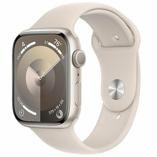 Умные часы Apple Watch Series 9 GPS 45mm Starlight Aluminium Case with Starlight Sport Band - SM 5029000₽