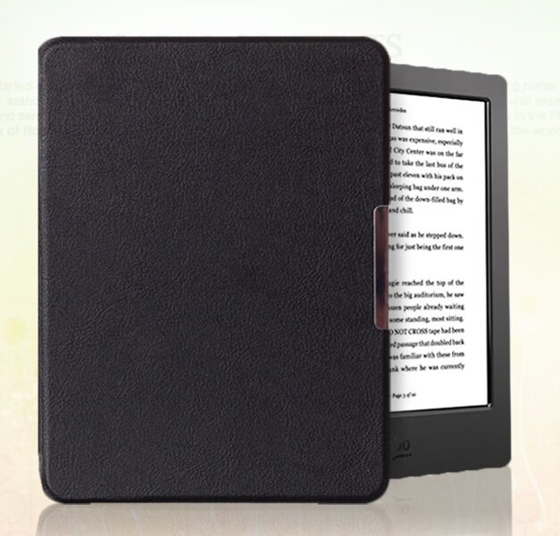 Чехол-обложка MyPads для Kobo Aura H2O из качественной эко-кожи с функцией включения-выключения и возможностью быстрого снятия черный — фото 2