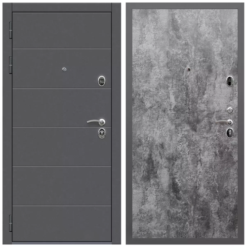 Дверь входная Армада Роуд / ПЭ Цемент темный МДФ панель 6 мм гладкая