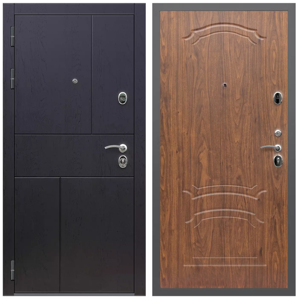 фото Дверь входная Армада Оникс / ФЛ-140 Мореная береза МДФ панель 16 мм с фрезеровкой