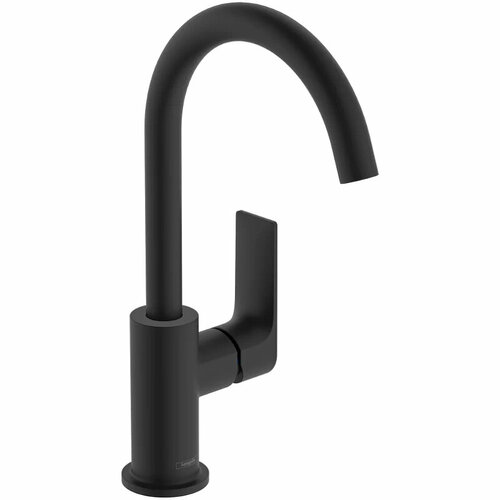 Смеситель для раковины Hansgrohe Rebris E 72576670 Черный матовый hansgrohe 72576670 rebris e 210 смеситель для раковины сливной гарнитур матовый черный