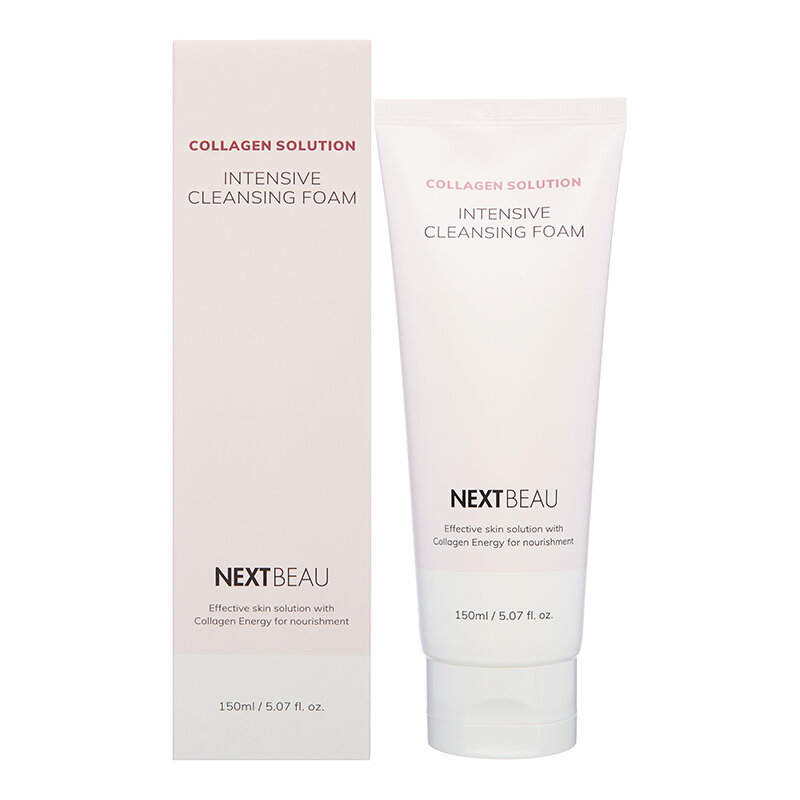 NEхTBEAU Collagen Solution Intensive Cleansing Foam Омолаживающая очищающая пенка для умывания с гидролизованным коллагеном 150мл