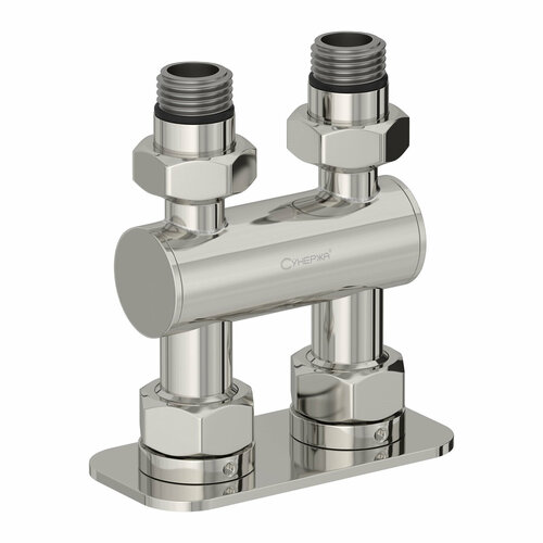 Модуль Сунержа 2х1/2 прямой EU50, полированная сталь 00-1537-1234