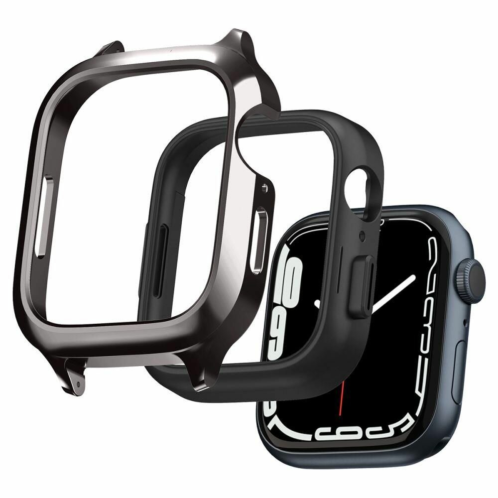 Чехол с ремешком SPIGEN для Apple Watch 8/7 (45 mm) - Metal Fit Pro - Серый - ACS04585 — фото 9