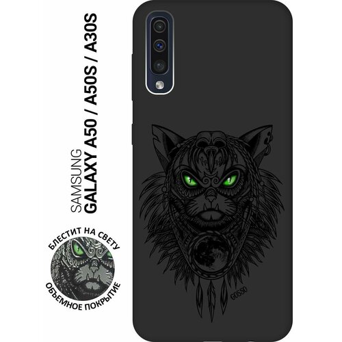 Ультратонкая защитная накладка Soft Touch для Samsung Galaxy A50, A50s, A30s с принтом Shaman Cat черная ультратонкая защитная накладка soft touch для samsung galaxy a50 a50s a30s с принтом magic squares черная