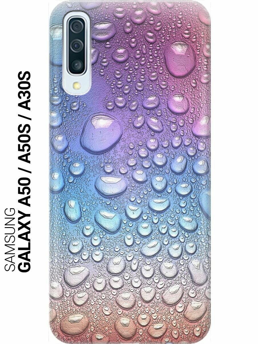 Ультратонкий силиконовый чехол-накладка для Samsung Galaxy A50, A50s, A30s с принтом "Множество капель"