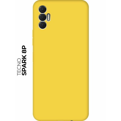 Матовый чехол на Tecno Spark 8P / Техно Спарк 8Р Soft Touch желтый чехол книжка на tecno spark 8p техно спарк 8р book art jack синий