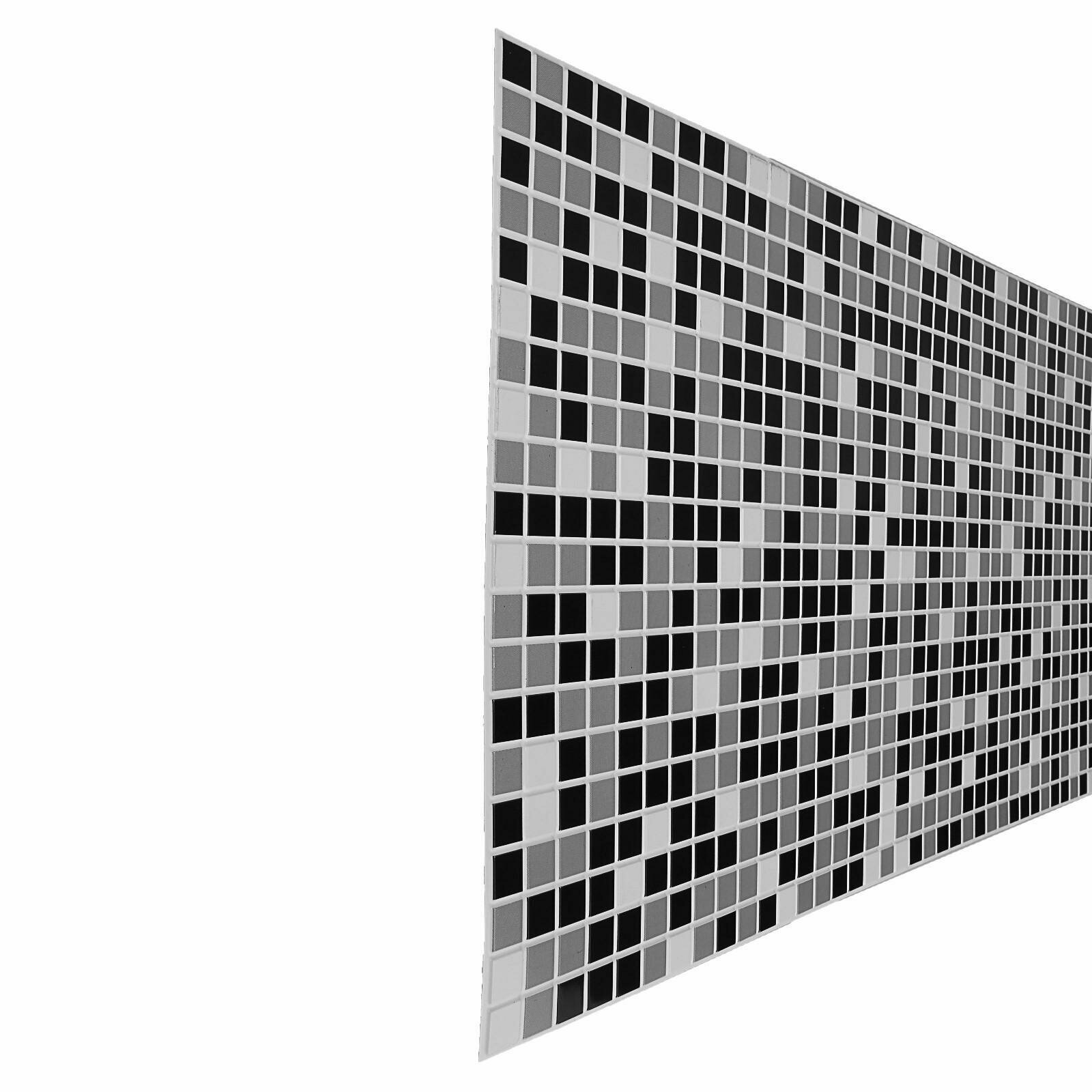 Панель ПВХ Мозаика чёрная 960х480 мм
