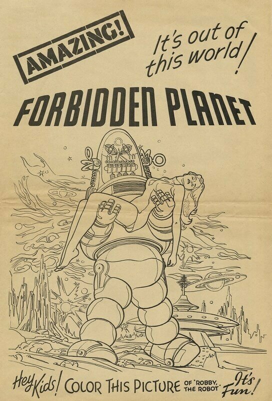 Плакат постер на бумаге Запретная планета (Forbidden Planet) Фред М. Уилкокс. Размер 21 х 30 см