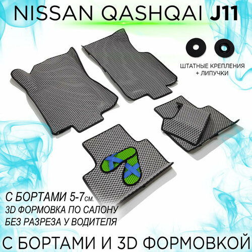 EVA коврики Nissan Qashqai J11 (2013-2022) с бортами