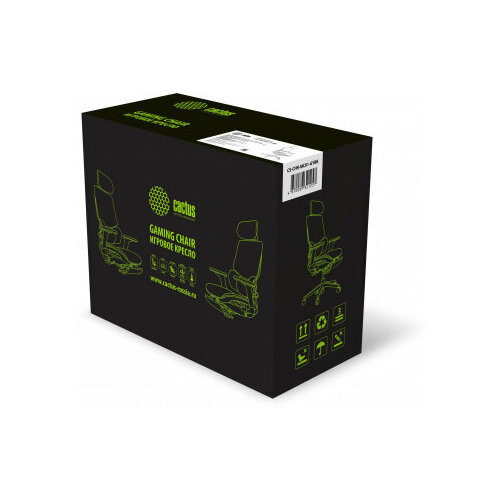 Кресло Cactus CS-CHR-MC01-GYBK, на колесиках, ткань, черный